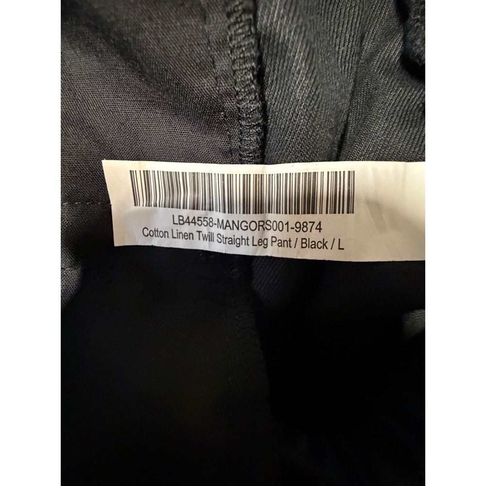 Quince Organic Cotton Linen Twill Straight Leg Pant Black Womens L - Picture 6 of 9